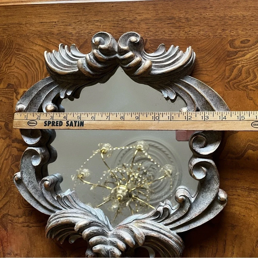 Elegant Gold Ornate Wall Mirror 14.5”x15.5”